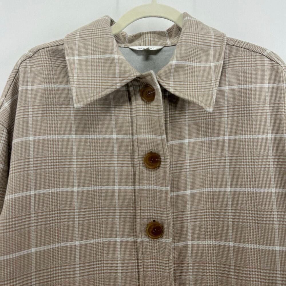 Moussy Tan Plaid Chore Shirt Jacket Oversized - Picture 4 of 7